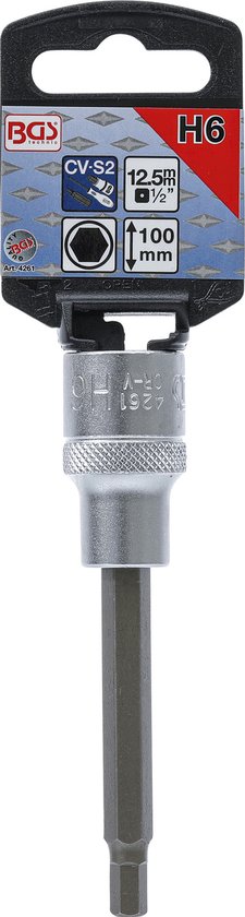 BRILLIANT TOOLS BT022736 Llave de vaso con punta RIBE de 1/2, longitud 100 mm, M12 [Powered by KS TOOLS