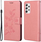 Coverup Bloemen & Vlinders Book Case - Geschikt voor Samsung Galaxy A23 Hoesje - Pink
