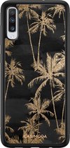 Casimoda® hoesje - Geschikt voor Samsung Galaxy A70 - Palmbomen - Zwart TPU Backcover - Planten - Zwart