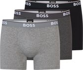 HUGO BOSS Power boxer briefs (3-pack) - heren boxers normale lengte - grijs - grijs - zwart - Maat: M