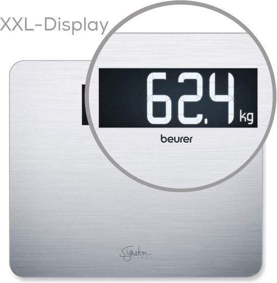 Beurer GS 405 Personenweegschaal Digitaal – Digitale weegschaal - Groot Display - Tot 200 kg – RVS – 5 Jaar Garantie