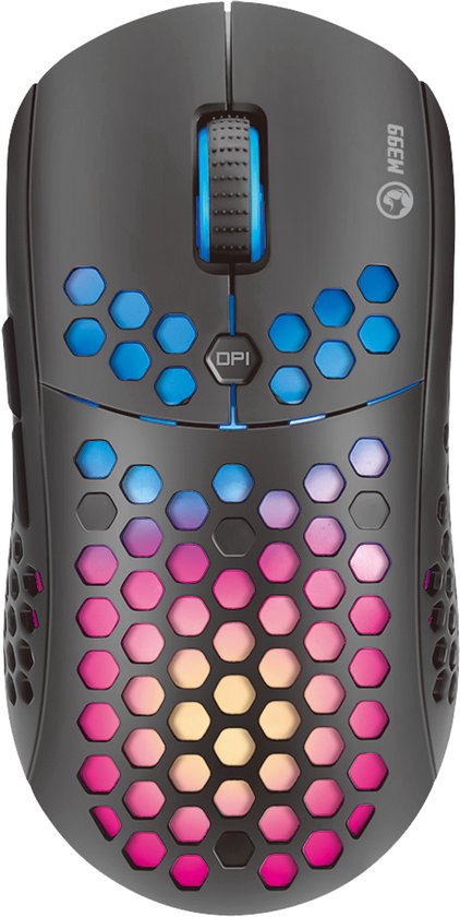Marvo M399 Gaming Muis - RGB Verlichting - 6400 DPI - 6 Knoppen - Honeycomb Game Muis – Ultra Licht
