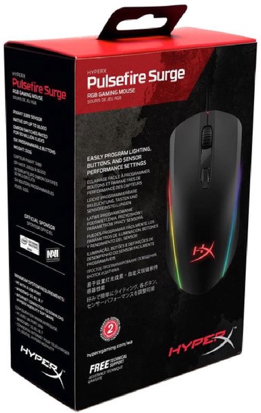 Souris de jeu RVB HyperX Pulsefire Surge