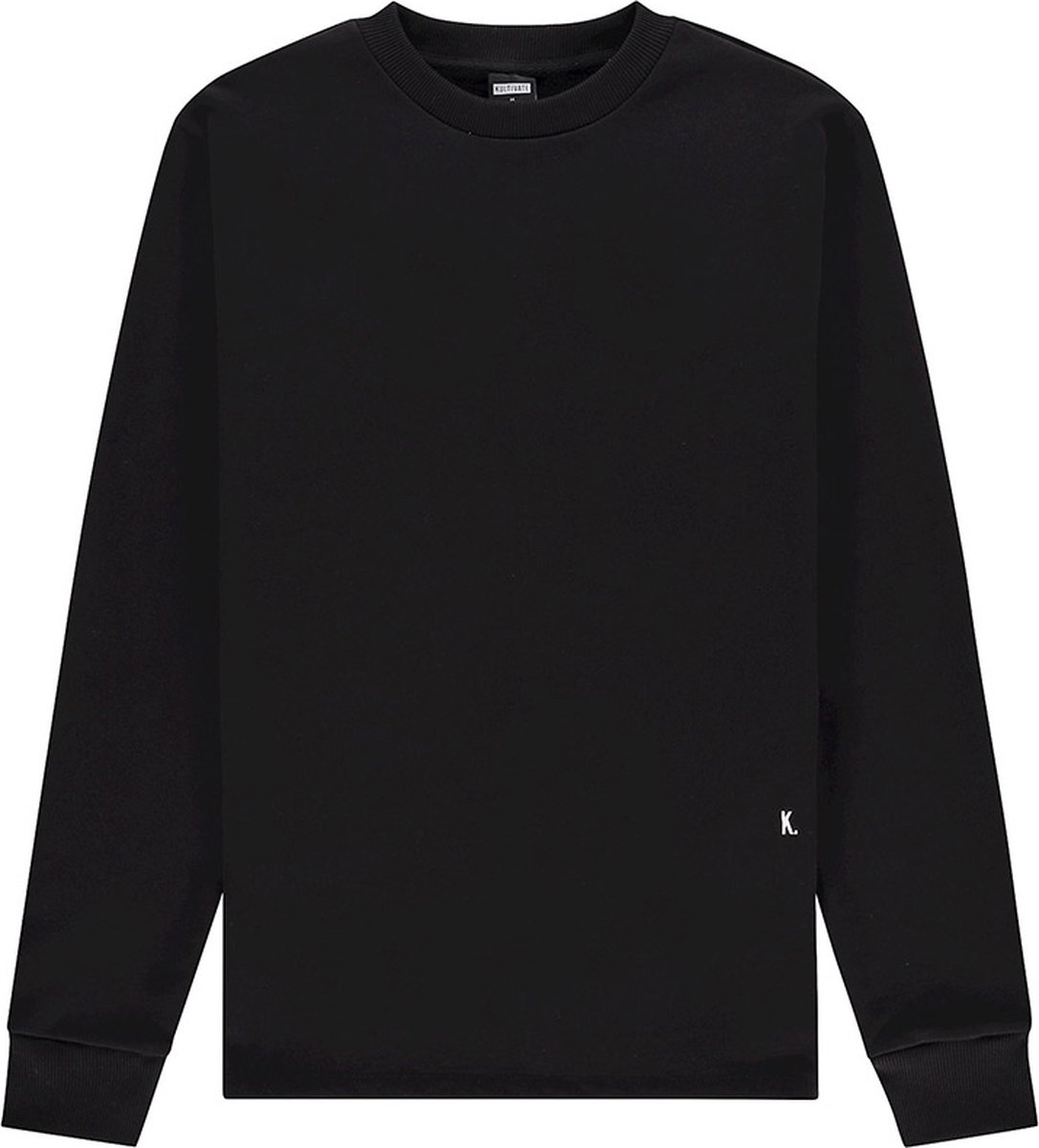 Kultivate O-hals sweater jack zwart - S