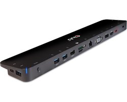 CLUB3D UNIVERSEEL USB Gen1 Type-C Triple Display Dockstation met 65 Watt voor het opladen van een lichte laptop * 1x VGA, 1x HDMI, 1x DP* ( DP ALT MODUS)