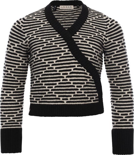 LOOXS 10sixteen 2232-5364-099 Meisjes Sweater/Vest - Maat 128 - Zwart van 62% Wool 27% Nylon 8% acryl 3% Spandex