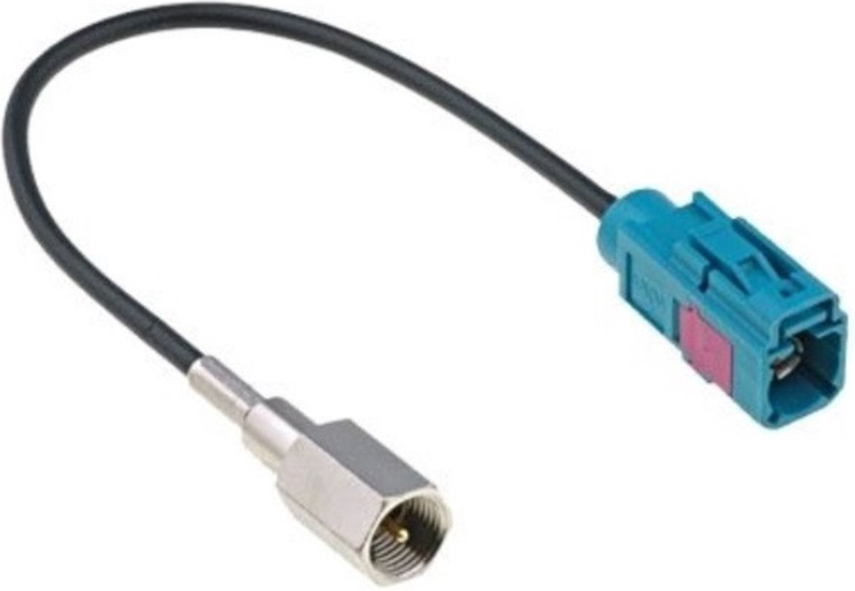 Fakra Z (v) - FME (m) adapter kabel - RG174 - 50 Ohm / zwart - 0,15 meter