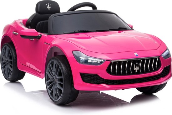 Maserati Ghibl Elektrische Kinderauto - Roze Kinderauto - 12V - Afstand Bestuurbaar - Accu Kinderauto - Muziek Module - Soft Start