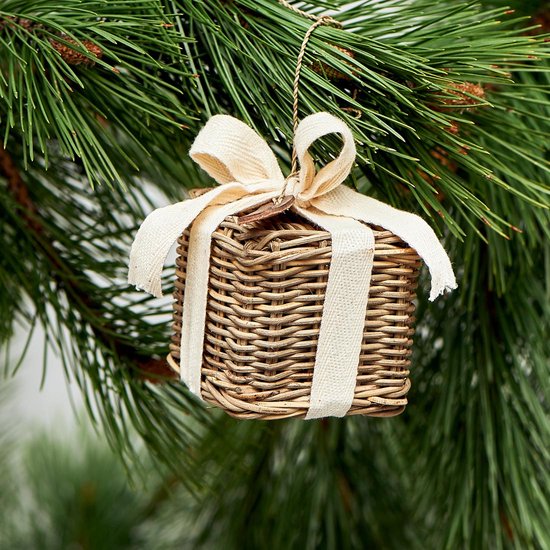 analoog kas helpen Riviera Maison Kerst Ornament - Rustic Rattan Christmas Present - Naturel -  Maat S | bol.com