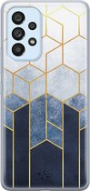 Hoesje geschikt voor Samsung Galaxy A33 - Geometrisch fade art - Soft Case - TPU - Print - Blauw - Mooie Telefoonhoesjes