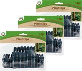 Groene plantenklemmen/plantenclips 42x stuks van 4,3 en 6,3 cm - Planten bindringen - Klemmen - Clips