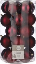Onbreekbare kunststof kerstballen donkerrood 50x stuks - Rode kerstballen 8 cm - Kerstboomversiering