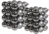72x stuks glazen kerstballen titanium grijs 4 en 6 cm mat/glans - Kerstversiering/kerstboomversiering