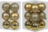 Kerstversiering/kerstboom set mat/glans mix kerstballen in kleur goud 6 en 8 cm diameter - 54x stuks kerstballen