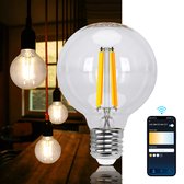 Aigostar 10YHX - Smart Lamp - Filament Lichtbron E27 Globelamp - 850lm - Slimme Verlichting - Dimbaar - Warm Wit - 6W