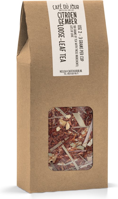 Citroen & Gingembre - Thé Rooibos 100 grammes - Thé en vrac Café du Jour