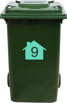 Autocollant Kliko / Autocollant poubelle - Numéro 9-22 x 17,5 - Menthe