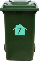 Autocollant Kliko / Autocollant poubelle - Numéro 7-22 x 17,5 - Menthe
