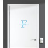 Sticker pour porte avec nom - Femm - Blauw clair