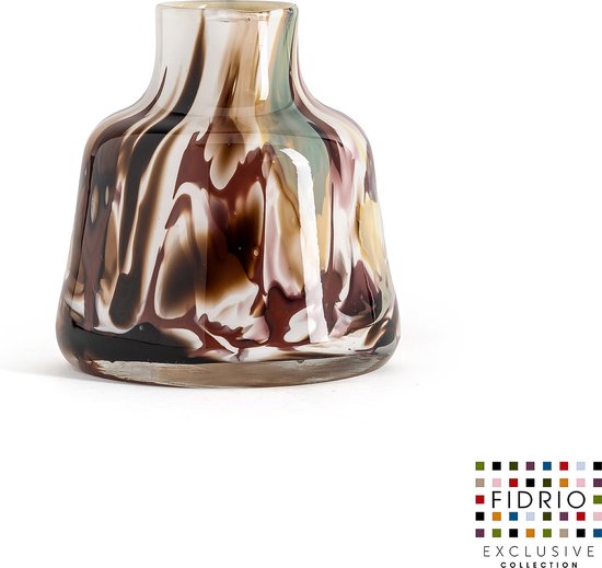 Design Vaas Toscany Small - Fidrio EARTH - glas, mondgeblazen bloemenvaas - diameter 5 cm hoogte 15 cm