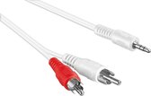 InLine witte 3,5mm Jack - tulp stereo 2RCA kabel met vergulde contacten - 10 meter