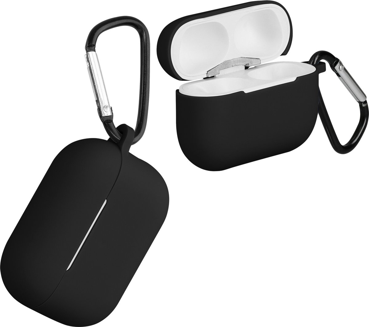 kwmobile hoes geschikt voor Apple AirPods Pro 2 - Siliconen cover voor oordopjes in zwart