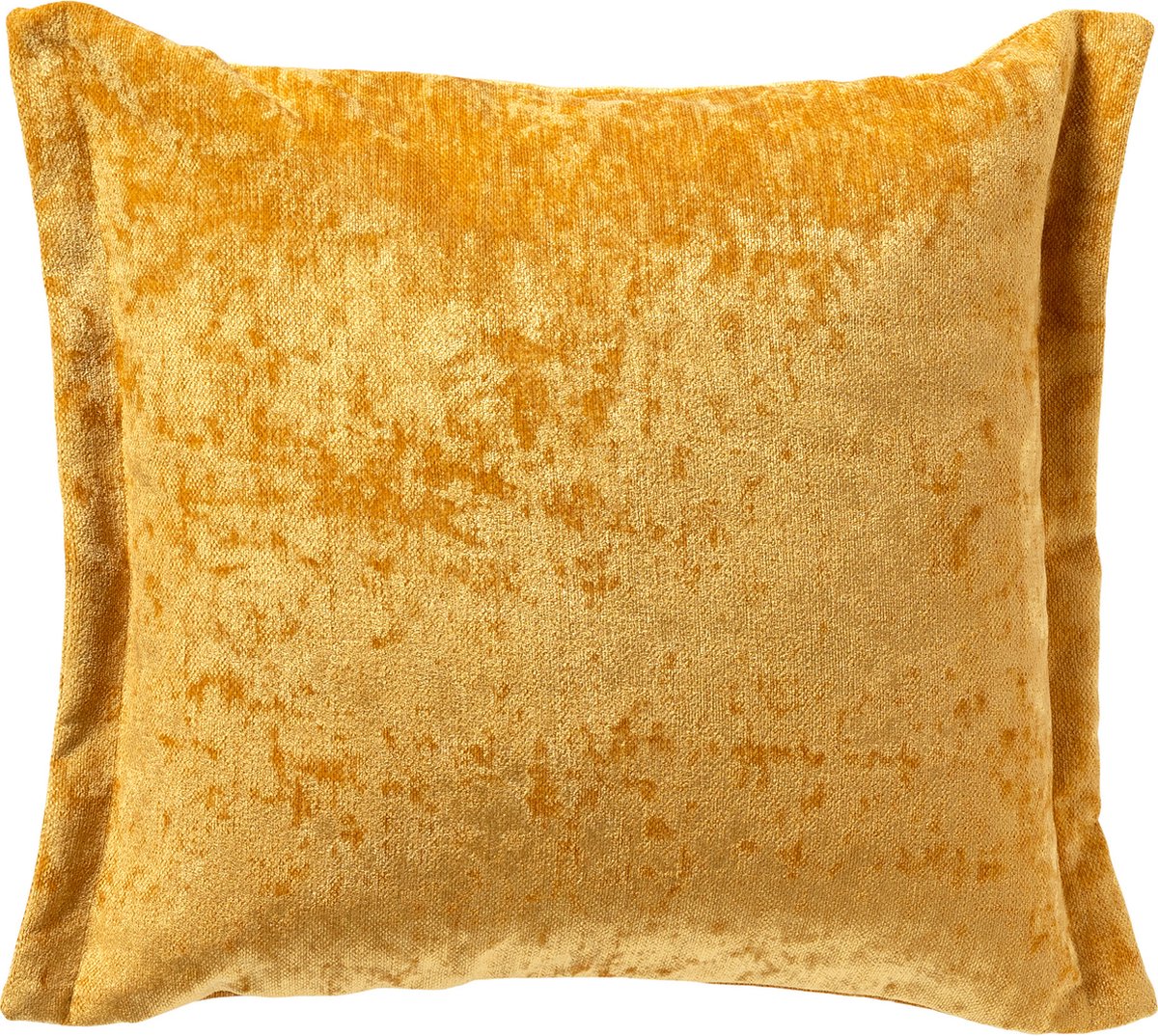 Dutch Decor LEWIS - Sierkussen 45x45 cm - fluweel - met sierrand - Golden Glow - geel - Inclusief binnenkussen - Luxe kussens voor woonkamer & bank