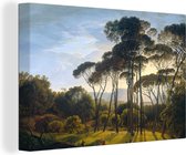 Toile - Peinture Paysage Italien avec Pins Parapluies - Art - Maîtres Anciens - 90x60 cm - Décoration Chambre - Chambre