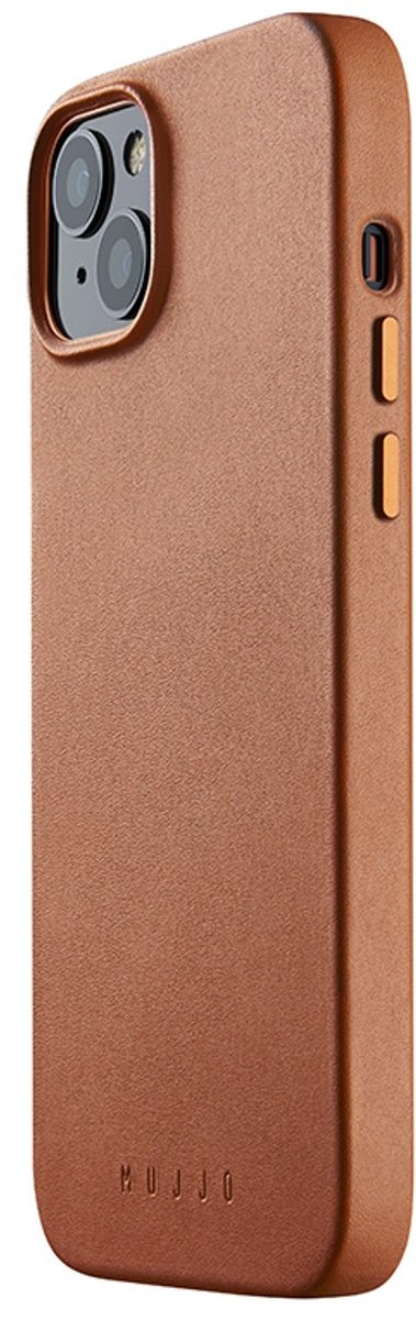 Mujjo - Full Leather Mag Case geschikt voor iPhone 14 Plus - bruin