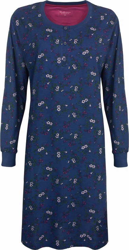 Tenderness All Floral Chemise de nuit pour femme Blauw TENGD2106A - Tailles : XXL