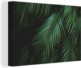 Canvas Schilderij Palmbladeren - Palmen - Tropical - 60x40 cm - Wanddecoratie