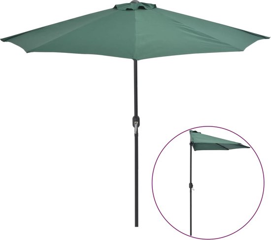 Maxx-garden Balkonparasol - Aluminium Parasol - Halfrond - 270 Cm Zwart Set Met Extra Voet