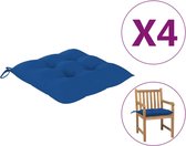 Decoways - Coussins de chaise 4 pièces 50x50x7 cm tissu bleu