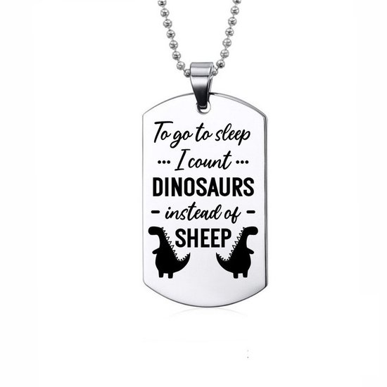 Ketting RVS - To Go To Sleep I Count Dinosaurs
