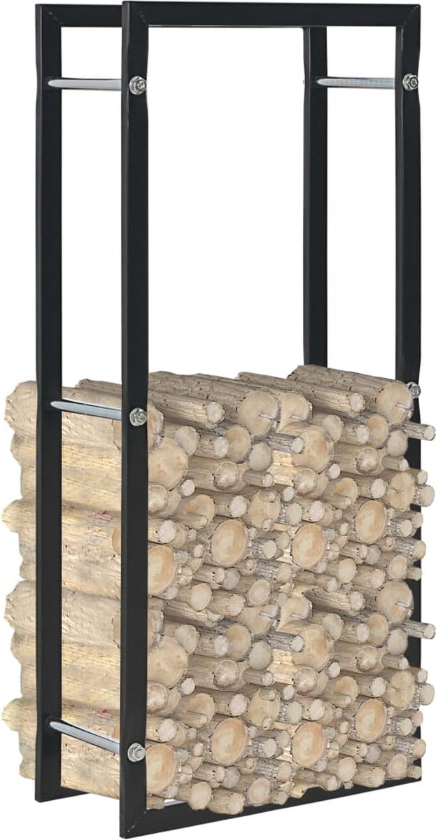 Brandhoutrek, haardhoutrek, rek voor openhaardhout, 173 x 64 x 178/162