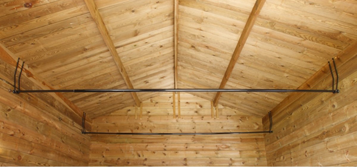 Mottez Plafond- en wandrek garage - Zwart - Uitschuifbaar