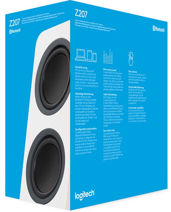 Logitech Z207 – Bluetooth Computerspeakers – Wit