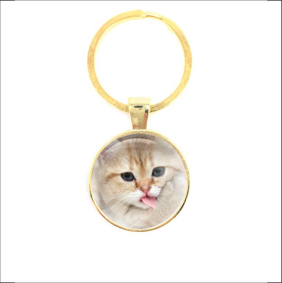 Sleutelhanger Glas - Kat