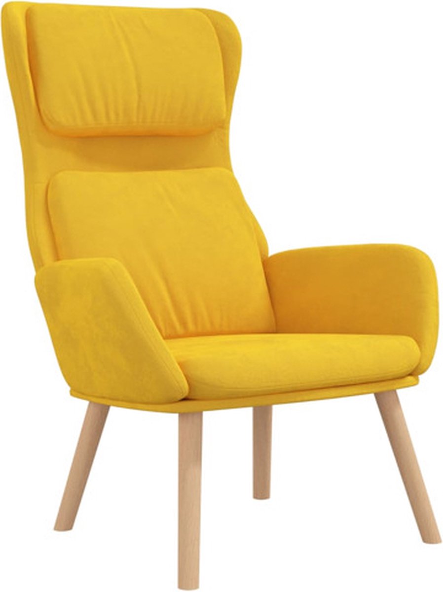 vidaXL Relaxstoel - fluweel - mosterdgeel