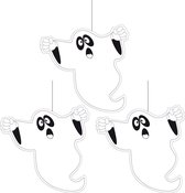 Set van 3x stuks halloween thema hangende spook/geest decoratie 20 cm brandvertragend papier