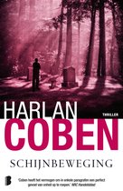Boekcover 'Schijnbeweging' van Harlan Coben met een man bij een graf in een bos.