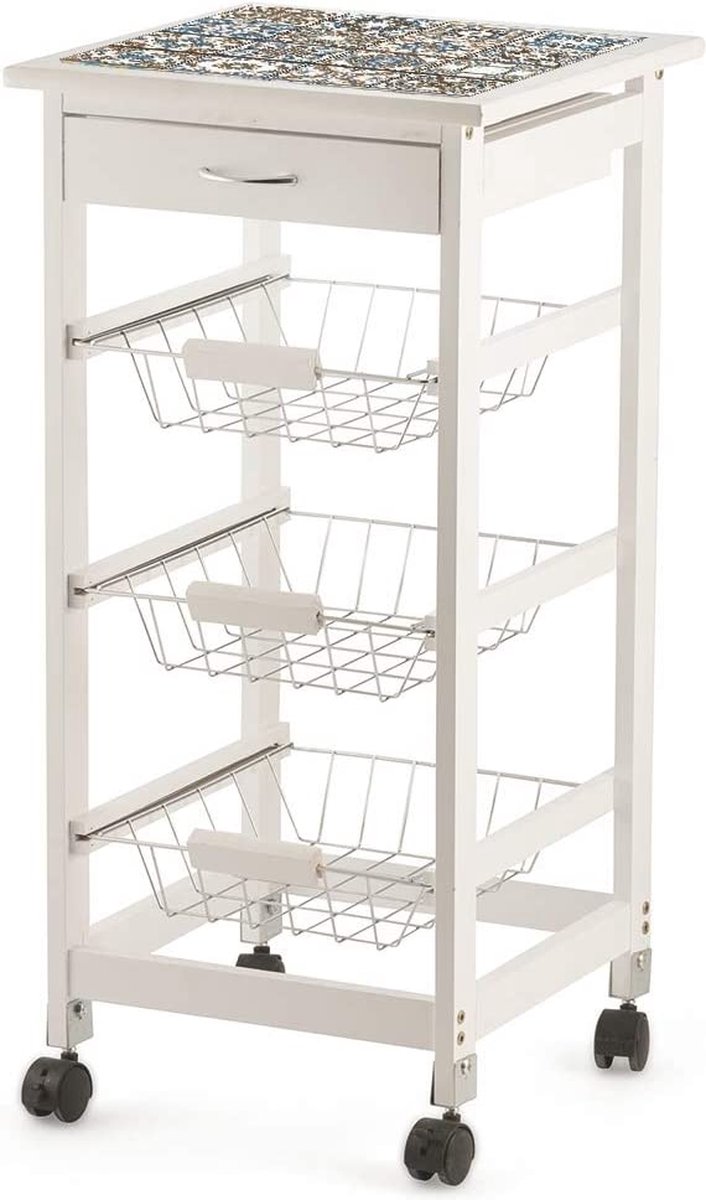 en.casa] Keukentrolley Tromsø met 4 manden 83x44x26 cm zwart | premiumXL