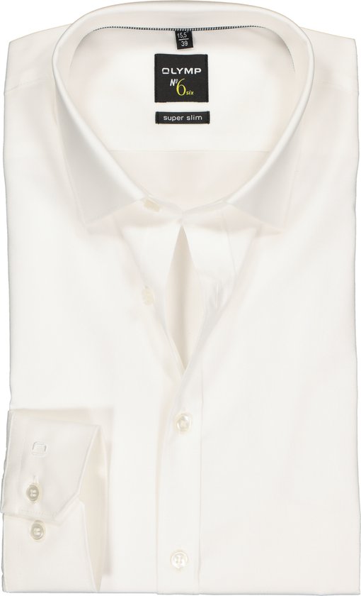 OLYMP No. Six super slim fit overhemd - beige - Strijkvriendelijk - Boordmaat: 36