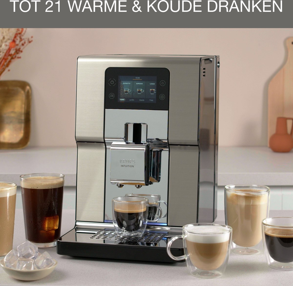 Krups Intuition EA877D Volautomatische Espressomachine RVS - afbeelding 3