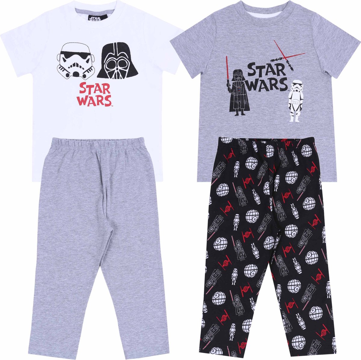 STAR WARS DISNEY - 2 x Zwart-Grijze pyjama / 98
