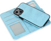 Mobiq - Magnetische 2-in-1 Wallet Case iPhone 14 - lichtblauw