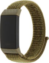 Bandje Voor Fitbit Charge 3 & 4 Nylon Band - Olijf (Bruin) - One Size - Horlogebandje, Armband
