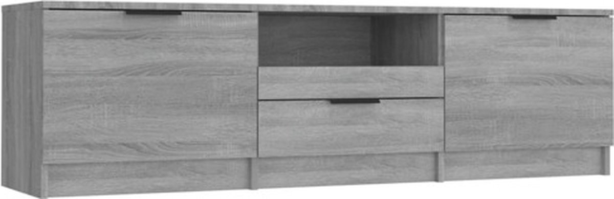 vidaXL - Tv-meubel - 140x35x40 - cm - bewerkt - hout - grijs - sonoma - eikenkleurig