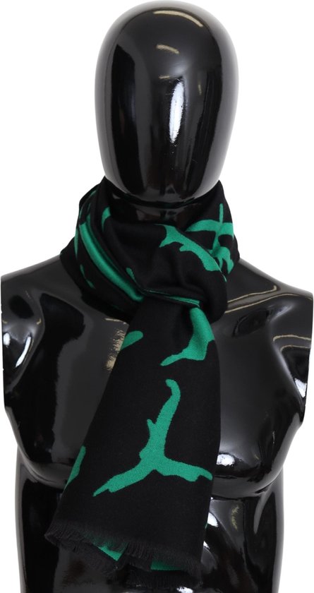 Zwart groene wol Unisex winter warme sjaal wrap omslagdoek
