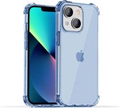 Smartphonica iPhone 13 Mini transparant shockproof siliconen hoesje met stootrand - Blauw / Back Cover geschikt voor Apple iPhone 13 Mini